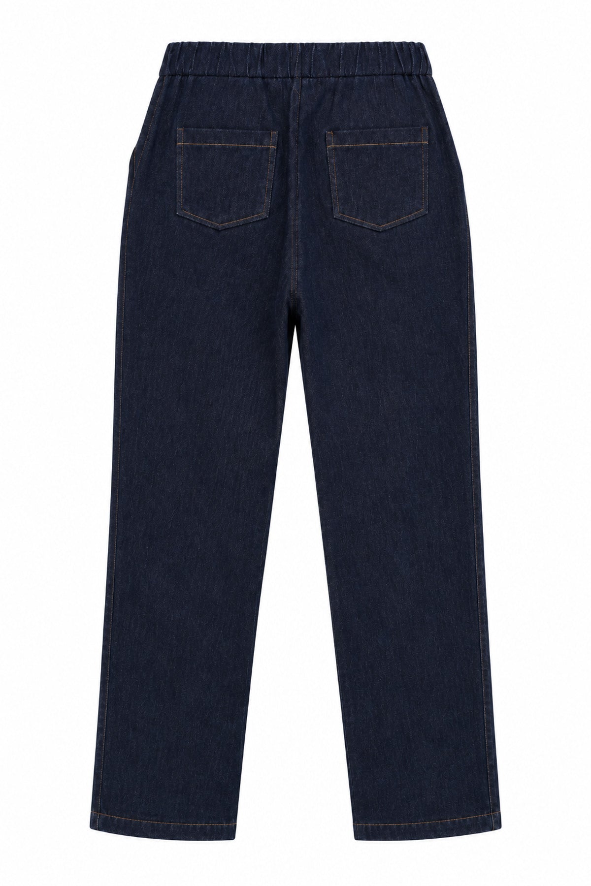 Yüksek Bel Düz Paça Denim Pantolon