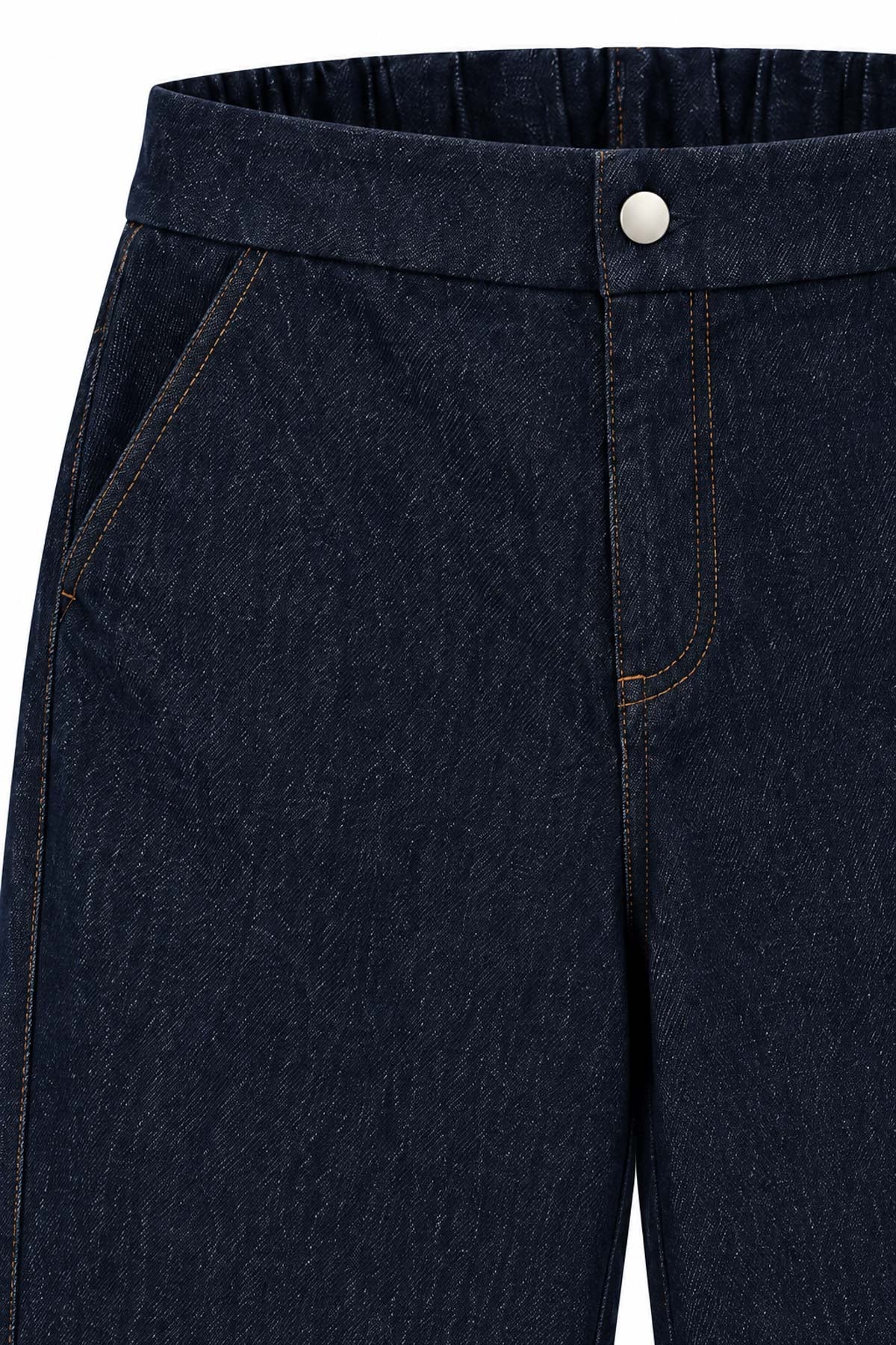 Yüksek Bel Düz Paça Denim Pantolon