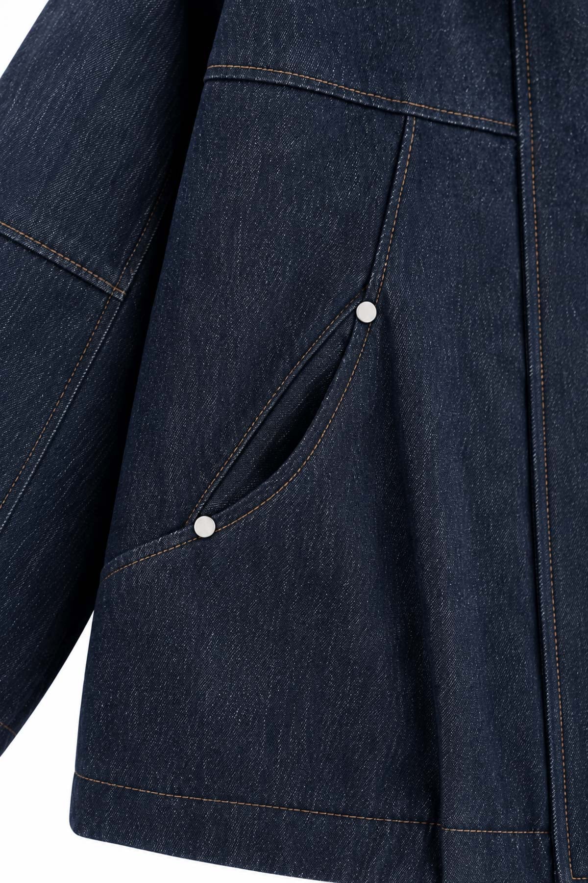 Kapüşonlu Ekose Astar Detaylı Denim Mont
