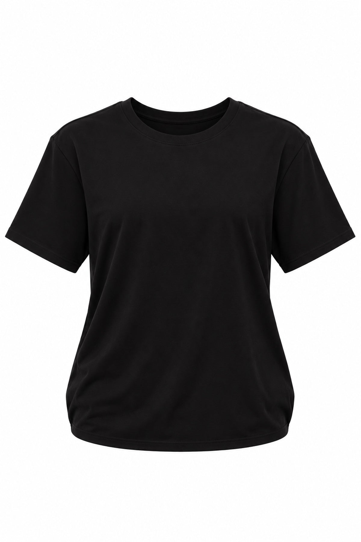 Sıfır Yaka Regular T-Shirt Si̇yah